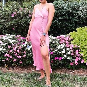 Zara silk dress with high slit. Worn once ! Size XS